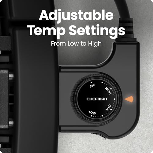 Chefman Smokeless Indoor Electric Grill, Extra Large Grilling Surface, Nonstick Table Top Grill for Indoor Grilling and BBQ with Adjustable Temperature Control, Drip Tray, Dishwasher-Safe Parts