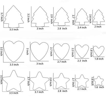 32Pcs Cookie Cutter Set, Biscuit Cutters Shapes, Multi-Size Sandwich Fondant Cake Fruit Vegetable Shapes Cutter Set,Include Square, Round, Star, Heart, Flower, Tree (6 Shapes)