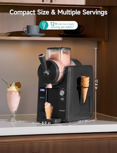 HiCOZY F3 Slushie Machine & Soft Serve Ice Cream Machine, Ice Cream Maker, No Ice Needed, Self-Cleaning, 5 Presets for Soft Serve, Frozen Drink, Milk Shake, Margaritas, Frappés and More