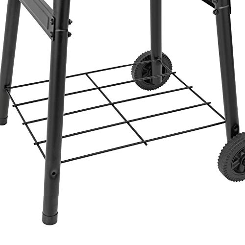 Char-Griller® King-Griller Gambler Charcoal Grill and Smoker with Damper Smoke Control, Cast Iron Grates, and Side Shelf, 315 Cooking Square Inches in Black, Model E1416