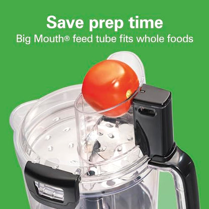Hamilton Beach Stack & Snap Food Processor and Vegetable Chopper, Stainless Steel Blades, 14 Cup + 4-Cup Mini Bowls, 3-Speed 500 Watt Motor, Black (70585)