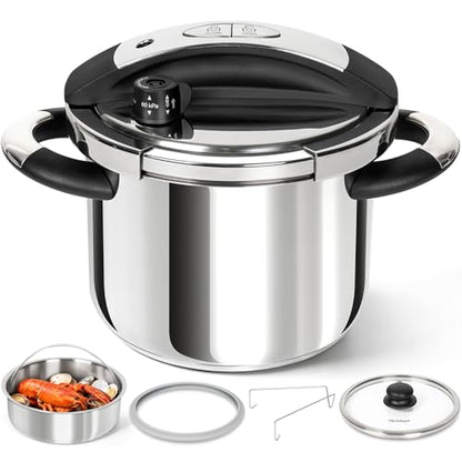 MICHELANGELO 6.3QT/6L Stainless Steel Stovetop Pressure Cooker Set