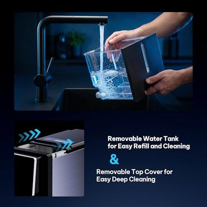 Silonn Nugget Ice Maker Countertop, Auto Drop Ice, Self Cleaning Ice Machine, 40 lbs/24H Soft Chewable Ice, Self Dispensing Nugget Ice Maker for Home, Kitchen and Party
