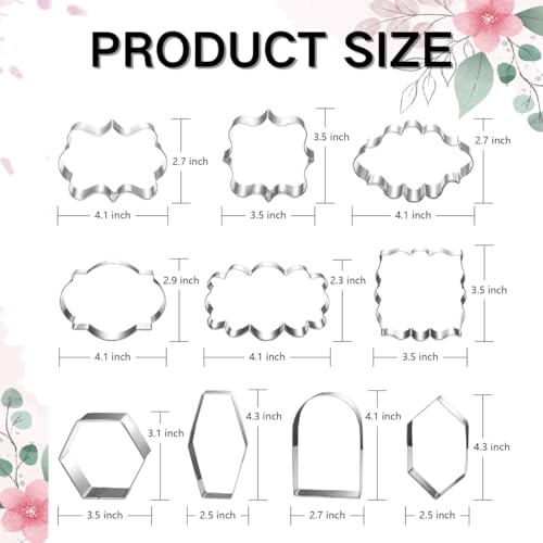 Auktosmn Large Plaque Cookie Cutter Set-10 Piece-4.0 Inch-Diswasher Safe-Frame Cookie Cutter Shape for Baking
