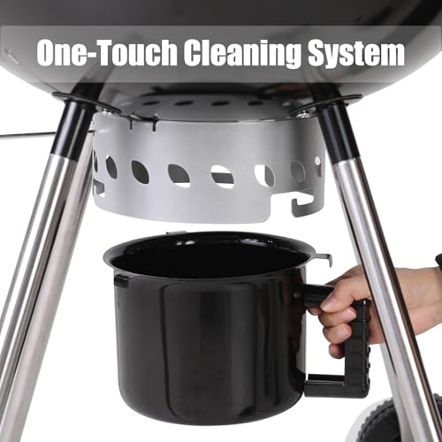 22 inch Kettle Charcoal BBQ Grill with Wheels for Outdoor Cooking
