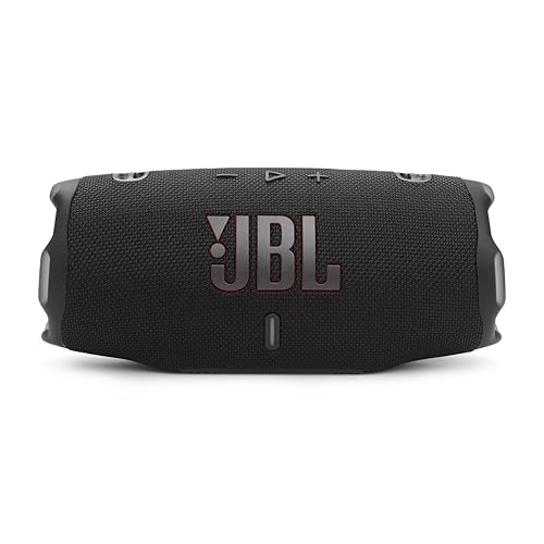JBL Charge 6 - Portable Waterproof & Drop-Proof Bluetooth Speaker, Bold JBL Pro Sound with AI Sound Boost, 28Hrs of Playtime, Built-in powerbank & Comes with a Sturdy/Removable Carrying Strap (Black)