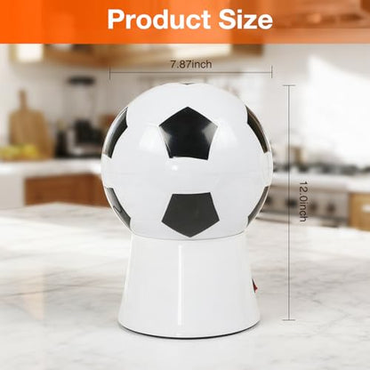 Hot Air Popcorn Maker, 1200W Electric Oil-Free One-Touch Popper with Measuring Cup & Butter Melter, BPA-Free Healthy Snack Machine for Home, Kids, Movie Night, Camping-Soccer Shaped