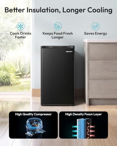EUHOMY Mini Fridge with Freezer, 3.2 Cu.Ft Compact Refrigerator for Dorm