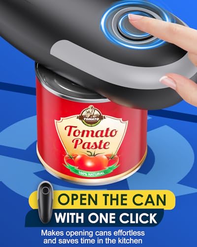 Electric Can Opener, One-Touch Automatic Can Opening with Smooth Edges, Food Safety Handheld Battery-Operated Can Opener for Kitchen and Seniors, Arthritis, Hands Free, Lid Remover, Kitchen Gadgets