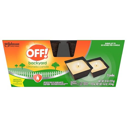 OFF! Backyard Citronella Scented Candle, Ambiance Enhancing Centerpiece, Burns for up to 25 Hours, 16 oz ( Pack of 2)