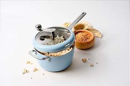 Tramontina Golden Pop 5.5-Qt Stainless Steel Popcorn Popper, Blue