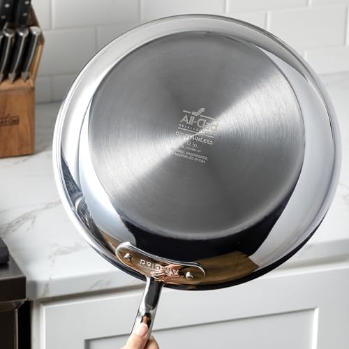 All-Clad D3® Stainless Steel 3 Quart Saute Pan Covered- Made in the USA- The Original Bonded Professional Cookware- Oven Safe & Induction Compatible