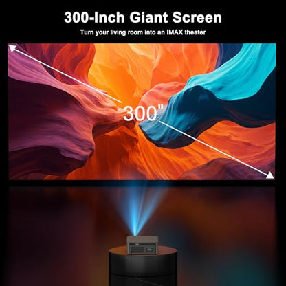 HAPPRUN 2500 ANSI Lumens Outdoor Projector with Built-in Streaming Apps, 4K Decoding Resolution, Dolby Audio, WiFi 6 and Bluetooth 5.2 for Indoor and Outdoor Home Theater