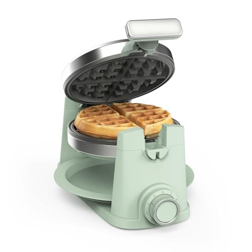 Martha Stewart Rotating Waffle Maker, Ceramic Nonstick Plates, Honeydew
