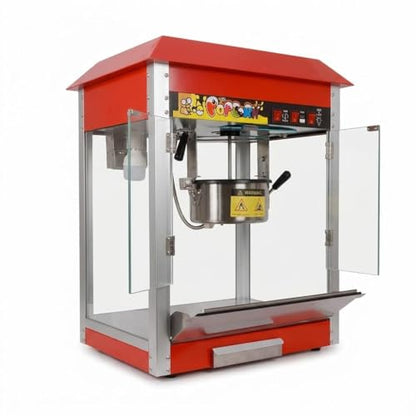 Movie Popcorn Machine, 1300W Commercial Popcorn Maker with 8 Oz Kettle, Stainless Steel Countertop Popcorn Popper, Theater Style for Home & Concession Stands