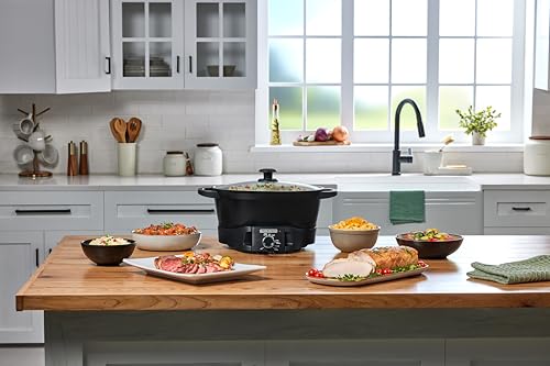 BLACK+DECKER Multicooker 7QT Family Size, 5-in-1 Functions, Neat ‘N Clean™ Technology, Slow Cook, Steam/Boil, Precision Roast, Sear/Saute, & Rice