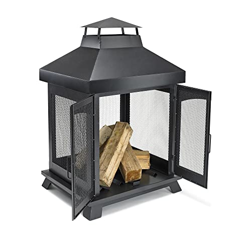 Endless Summer 45" Wood Burning Steel Outdoor Fireplace