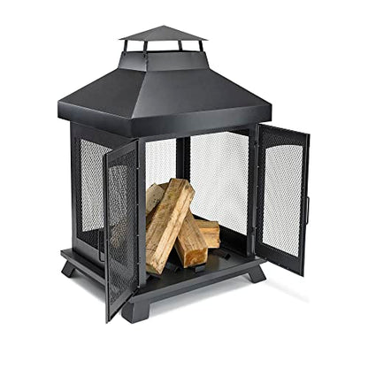 Endless Summer 45" Wood Burning Steel Outdoor Fireplace