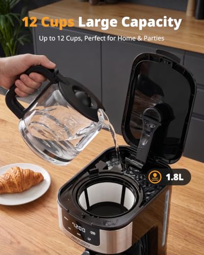 AIRMSEN Drip Coffee Maker 12-Cup Programmable