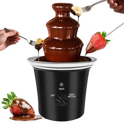 MINI Chocolate Fountain Machine Electric Chocolate Fondue Fountain Machine Stainless Steel for Chocolate Candy Butter Cheese