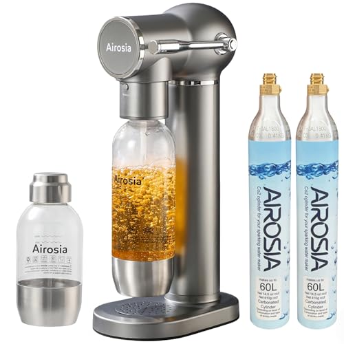 Multi-function Sparkling Water Maker,Carbonates Any Drink - Make Sparkling Soda & Fruit Drinks at Home, Sparkling Water Carbonator with 1L+0.5L BPA Free Bottles (Two CO2 Carbonator)