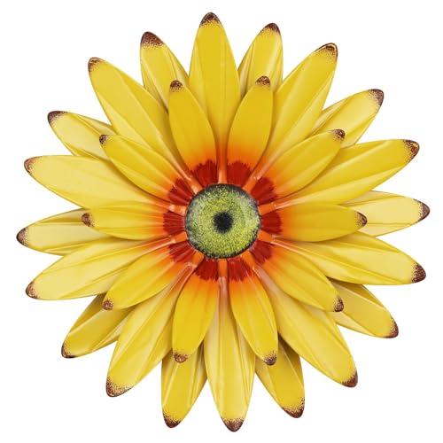 hogardeck Sunflower Decor 11" Metal Flower Wall Decor for Indoor Outdoor, Sunflower Kitchen Decor Floral Metal Wall Art, Sunflower Wall Decor for Bathroom, Living Room, Porch, Garden, Yard, Backyard