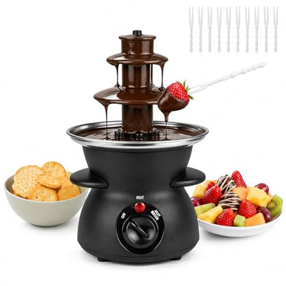 3-Tier Chocolate Fondue Fountain, Electric Chocolate Fountain Machine