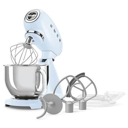 SMEG SMF05 Forte 5-Qt Stand Mixer with 750W Motor, Smooth Start & SteadyMix, Flex Edge Beater, 10 Speeds, Stainless Steel Bowl – Retro 50’s Style Planetary Mixer for Dough, Baking & Desserts-Blue