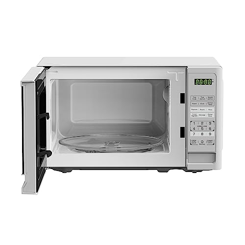 BLACK+DECKER Compact Countertop Microwave Oven 0.7 Cu. Ft. 700-Watts with LED Lighting, Child Lock, White