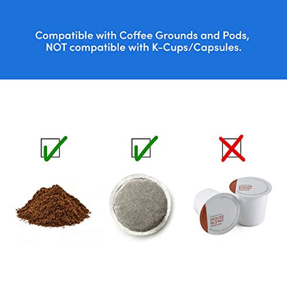 Elite Gourmet EHC111A Personal Single-Serve Compact Coffee Maker Brewer Includes 14Oz. Stainless Steel Interior Thermal Travel Mug, Compatible with Coffee Grounds, Reusable Filter, Black