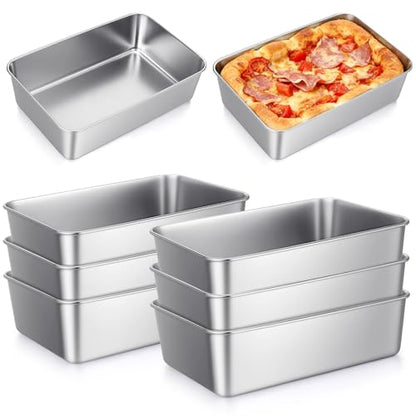 8pcs Bread Loaf Pans Set 8.5" × 5.7" Bread Pans Stainless Steel Loaf Toast Baking Pan Metal Bakeware Loafs Breads Pan for Baking Breads for Meatloaf Lasagna Cake Oven Dishwasher Safe