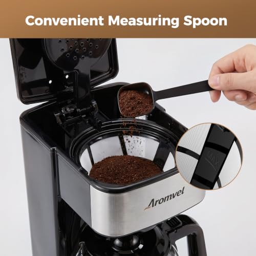 Aromvel 12 Cup Coffee Maker,Large 1.8L Water Tank Drip Coffee Machine
