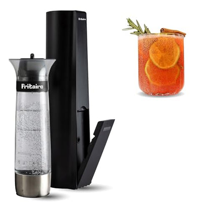 The Fritaire Fizze Soda Maker Machine, Premium OmniFizz Sparkling Water Maker, Seltzer & More, Soda Stream Machine for Home, Water Carbonator, Fizz Infuser (CO2 Cylinder Not Included), Black
