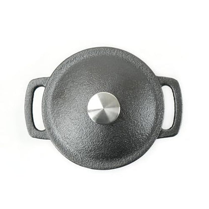 HAWOK Mini Cast Iron Cocottes, Dia 3 inch, 4 oz. Set of 3 PCS, Mini Dutch Oven, with Wooden Tray, 7-Piece, Appetizer/Dessert Sampler, Pre-seasoned