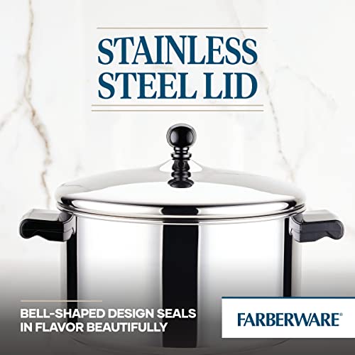 Farberware Classic Series Stainless Steel Stockpot with Lid, 6-Quart Pot