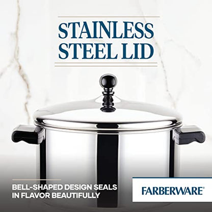 Farberware Classic Series Stainless Steel Stockpot with Lid, 6-Quart Pot