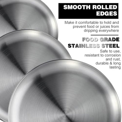 wutfuooo 8 Pieces 12 Inch Pizza Pans Bulk Stainless Steel Sets Round Bakeware Pizza Trays for Oven Kitchen Baking Home Restaurant Safe Sturdy Reusable Easy Clean