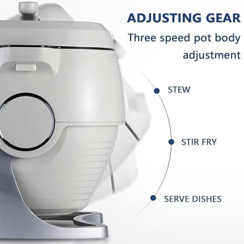Wzglod Auto Cooking Machine, Commercial Food Processor with Soup Spoon, Multifunctional Cooker Stir Fry Machine for Home Kitchens Restaurant, 6L Pot Capacity and 3 Gears Firepower