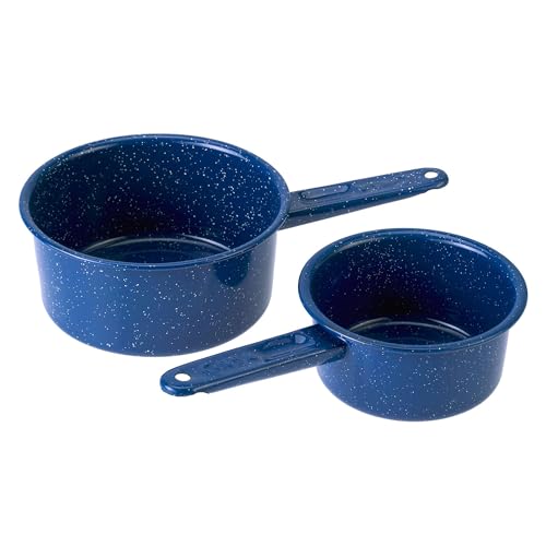 GSI Outdoors 2 qt Sauce Pan | Enameled Steel Sauce Pan for Camping, Cabin and Farmhouse Kitchen