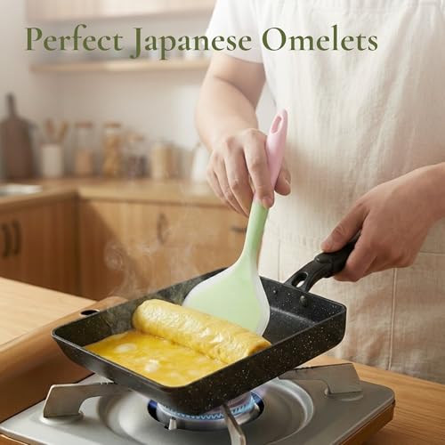 HAPPI STUDIO Tamagoyaki Pan - Japanese Omelette Pan Nonstick PFOA-Free - Japanese Egg Pan - Omelet Pan - Square Frying Pan Rolled Omelette Egg Roll - Tamago Skillet 7x6 All Stovetops