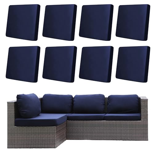 DREAHOTEXTIL 8Pcs Outdoor Cushion Covers, Elastic Patio Cushion Covers