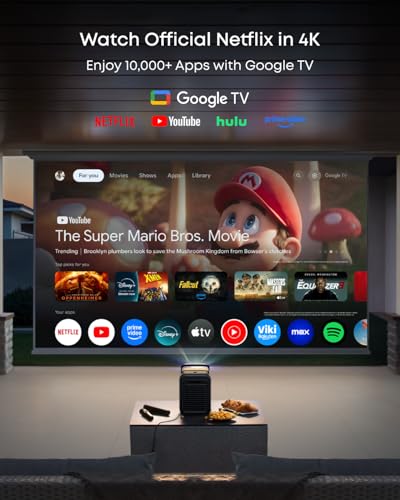 Nebula X1 4K Projector by Anker, Triple Laser Portable Home Theater, Dolby Vision, ISF & TUV Certified, 3500 ANSI Lumens, 56000:1 Contrast, Auto-Align Gimbal, GTV, Indoor & Outdoor, Backyard, Camping