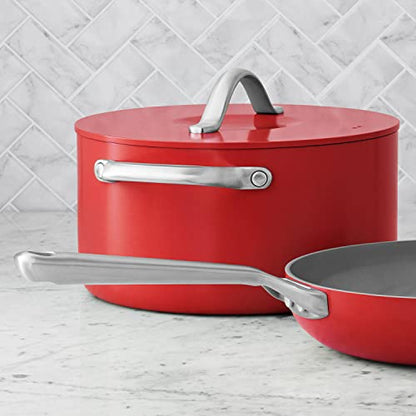 MEMBER MARK 11-Piece Modern Ceramic Cookware Set in Red 23x15x11