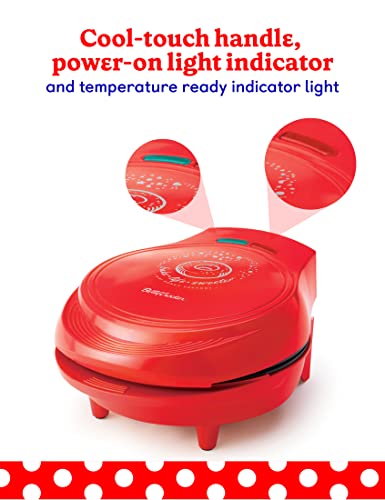BETTY CROCKER Donut Maker, Mini Donut Maker with Nonstick Surface, Mini Donut Maker Machine with Cool Touch Handle & Makes 7 Delicious Fresh Donuts in Minutes, Red