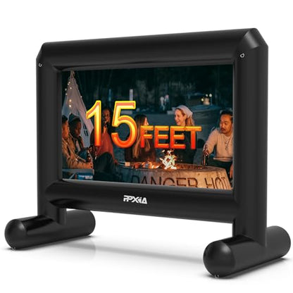 Inflatable Projector Screen for Outside 15ft Blow Up Movie Screen Outdoor with Air Blower, Easy Set Up Inflatable TV Home Theather for Backyards Movie Nights Party Fun, Support Front Rear Projection