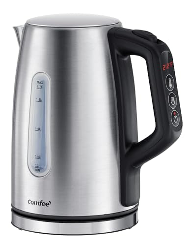 COMFEE' Stainless Steel Temperature-Control Kettle, 1.7L with 6 Preset Mode