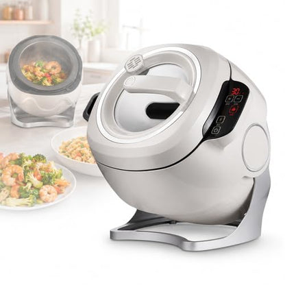 Vhewq Auto Cooking Wok Fried Rice Machine, 6L Intelligent Automatic Cooking Machine, 360° Rotating with Smart Touch Screen, 1 Click Smart Star 3 Speed Adjustable for Home & Restaurant Kitchen