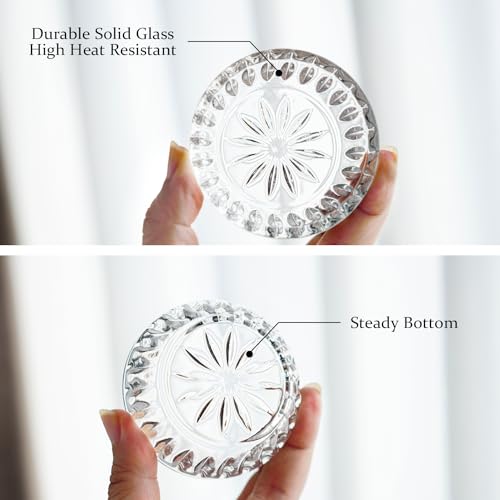 kanpura Mini Glass Bowls, Round Prep Bowl, Dishwasher Safe, Pinch Bowls for Dipping Spices Sauce, Stackable, 2 oz, Set of 6, (Clear)