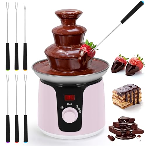 3 Tiers Chocolate Fountain for Party, 13 Ounce Mini Chocolate Fountain Melt Machine, Fondue Fountain For Cookies, Fruits, Marshmallow