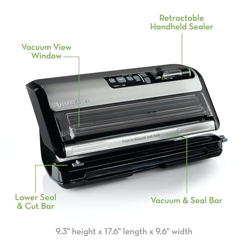 FoodSaver Vacuum Sealer Machine and Express Vacuum Seal Bag Maker with Sealer Bags and Roll and Hendheld Vacuum Sealer for Airtight Food Storage and Sous Vide, Black